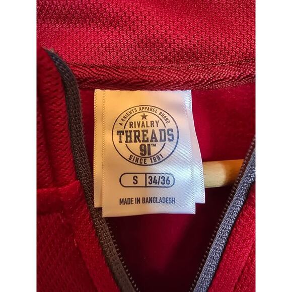 OU Oklahoma Sooners Pullover 1/4 Zip Red White NCAA College Football Small 34/36 - Picture 5 of 6